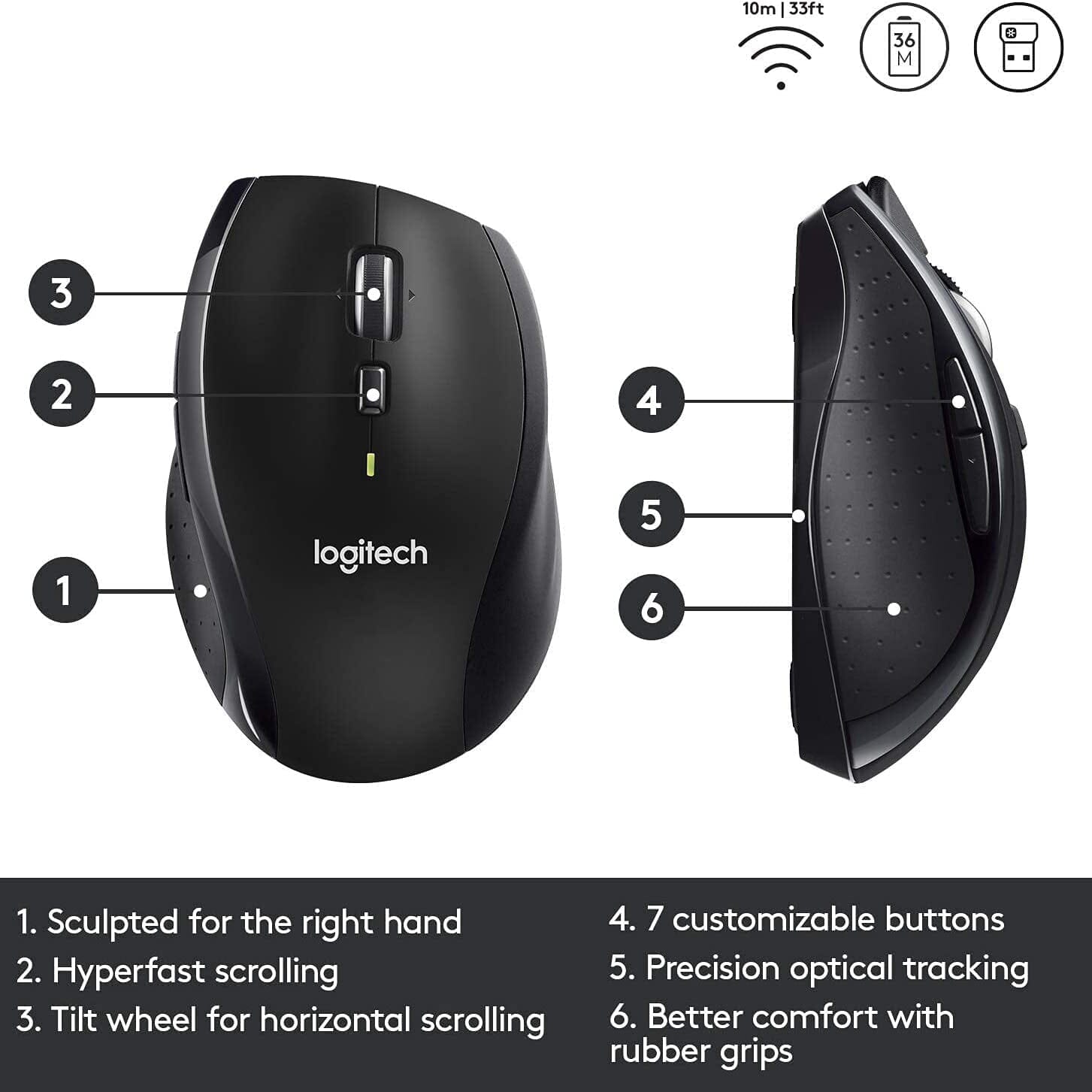 Logitech M705 Wireless Marathon Mouse (Refurbished) Latest Collections Sale Online