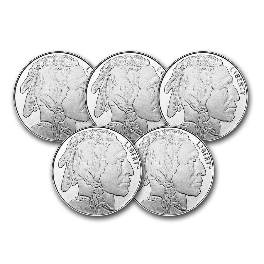 5-Pack: 1 Oz Silver Round - Buffalo Clearance With Mastercard