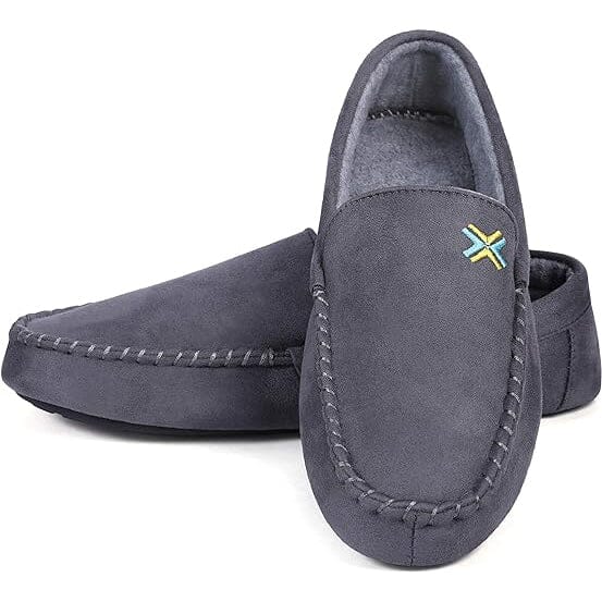 Roxoni Men Slippers, Suede Moccasin Slipper with Memory Foam Outlet Shop