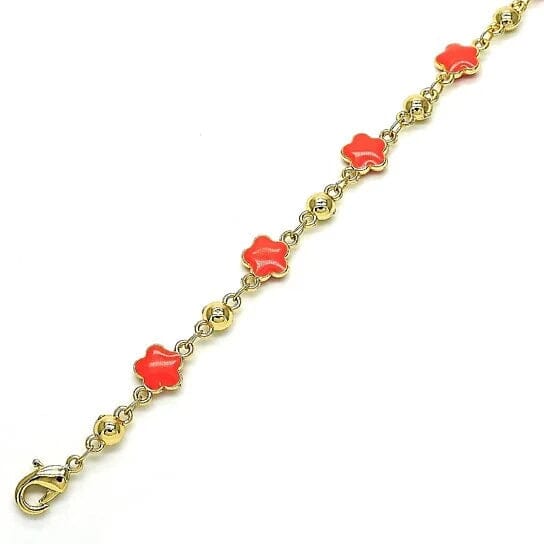 14k Gold Filled High Polish Finish Enamel Flower Bracelet Looking For Cheap Pice