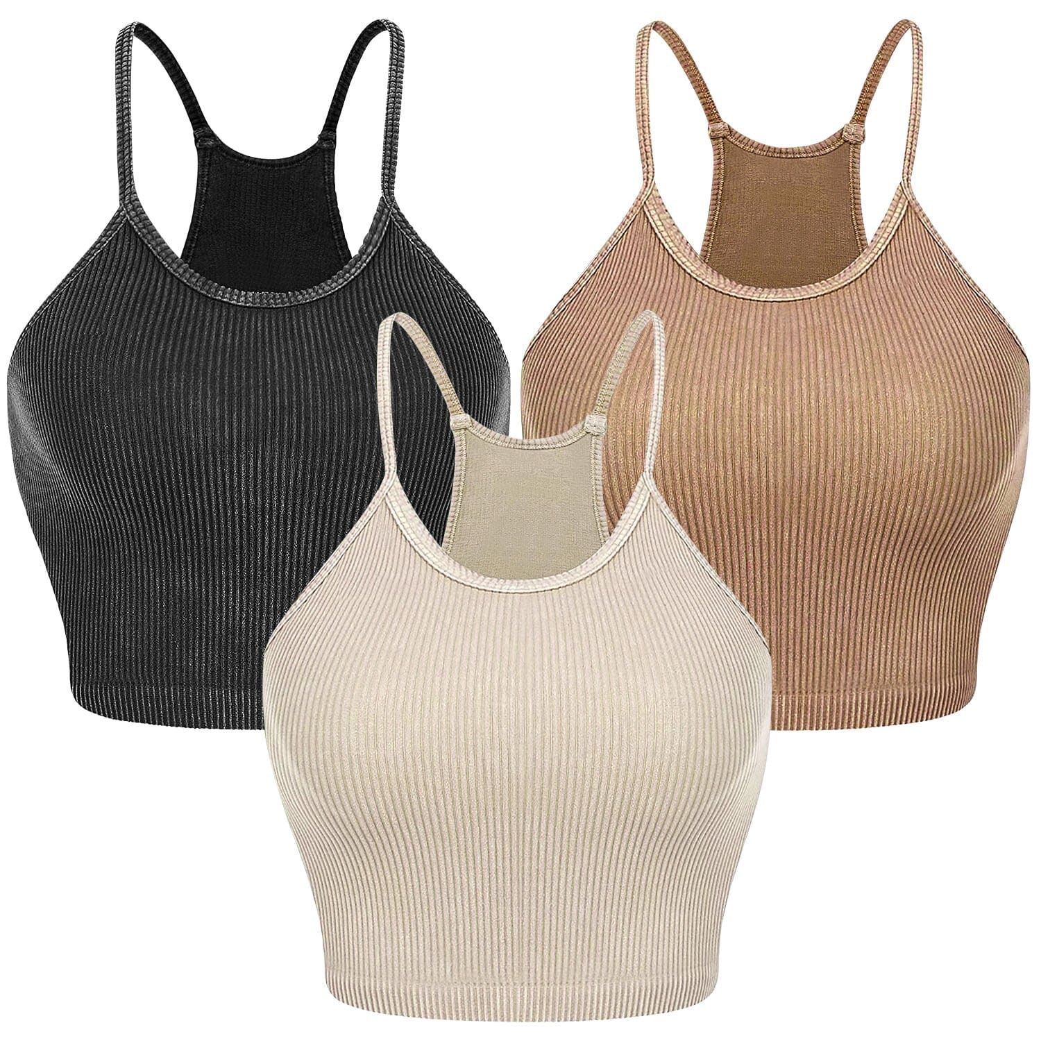 3-Pack: Women Crop Basic Tank Top Ribbed Knit Sleeveless Cheap Sale Best Wholesale