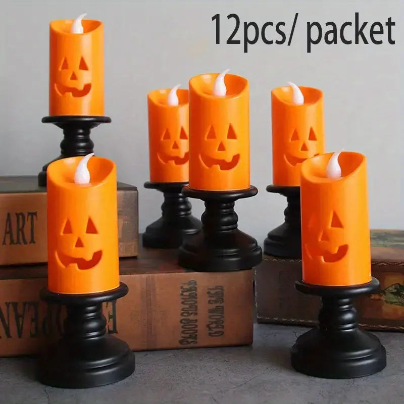 12-Pieces: Halloween LED Pumpkin Chandelier Candles Cheap Sale Newest