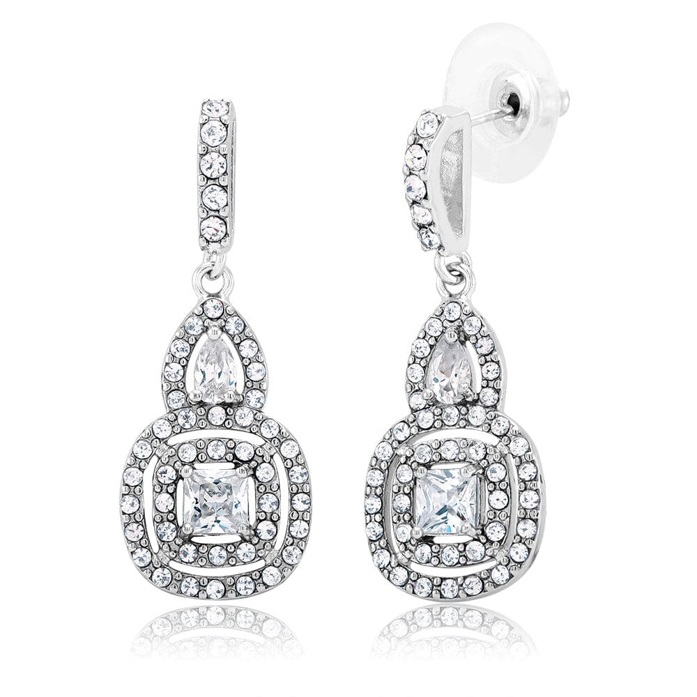 Cubic Zirconia Double Halo Drop Earrings Buy Cheap Many Kinds Of