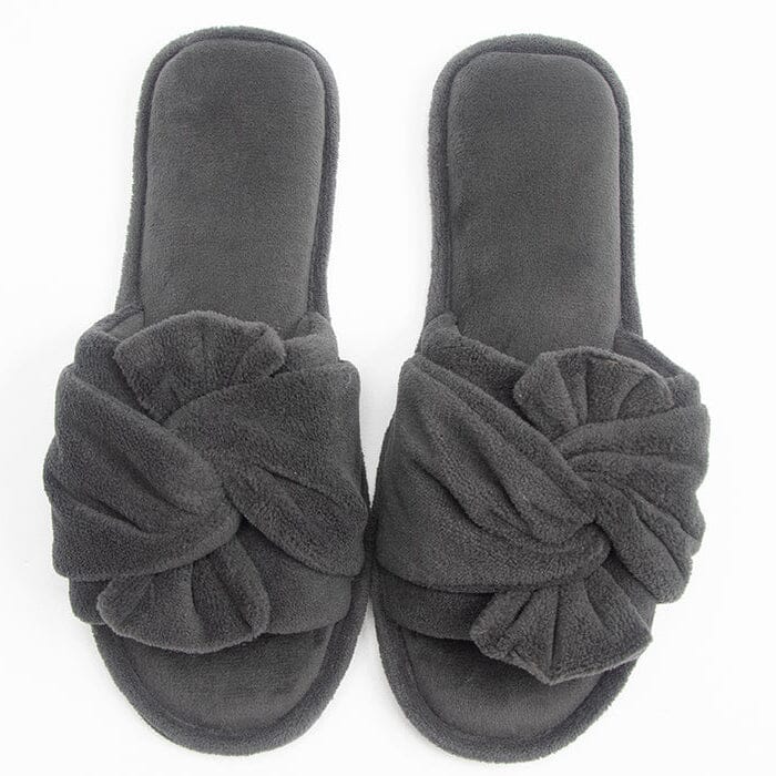 Roxoni Women's Indoor Twist Ribbon Plus Open Toe House Slippers Free Shipping Comfortable