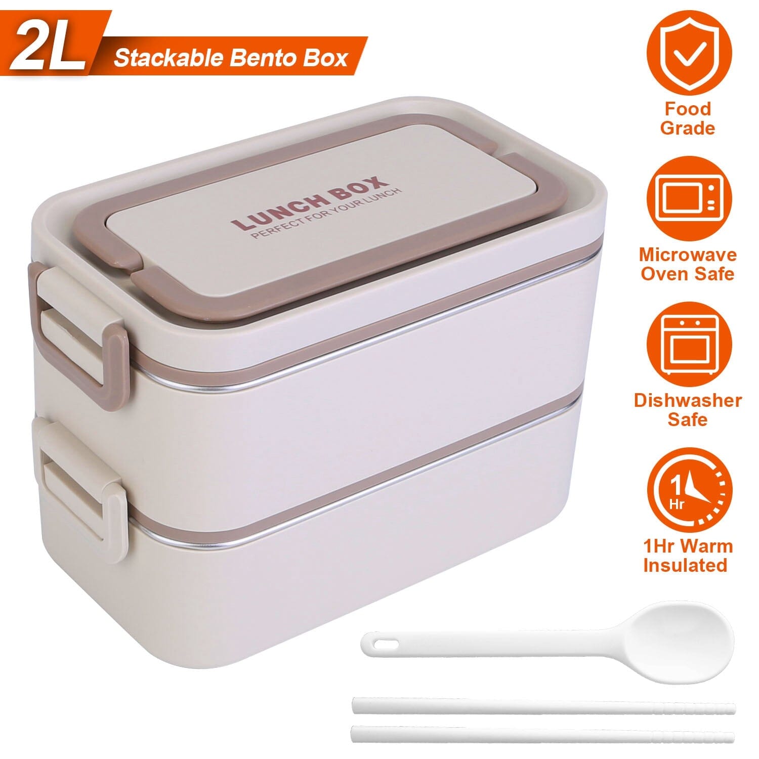 Bento Lunch Box 3 Stackable Food Container with Chopsticks and Spoon Discount 2025 New