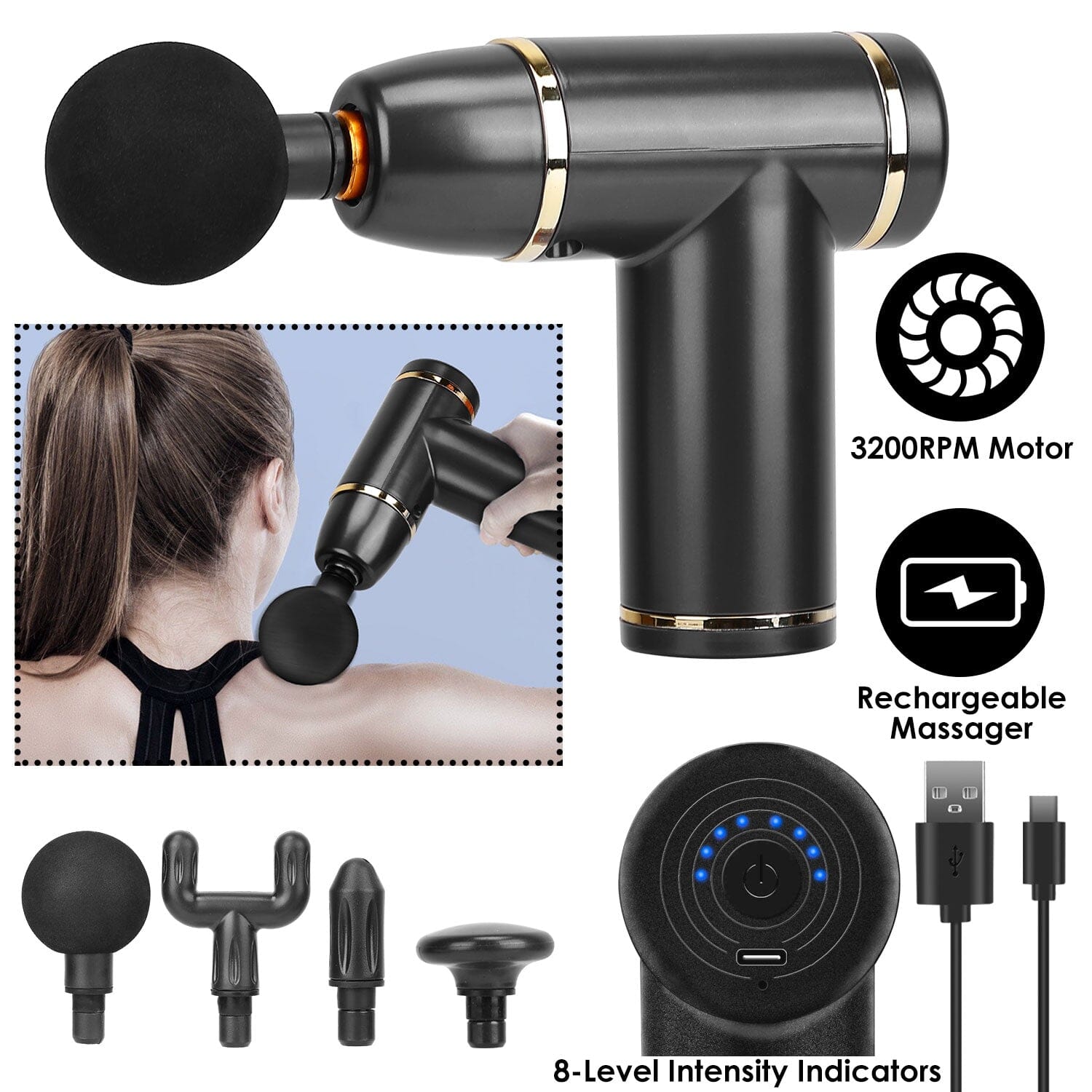 Rechargeable Percussion Massage Gun 2025 New