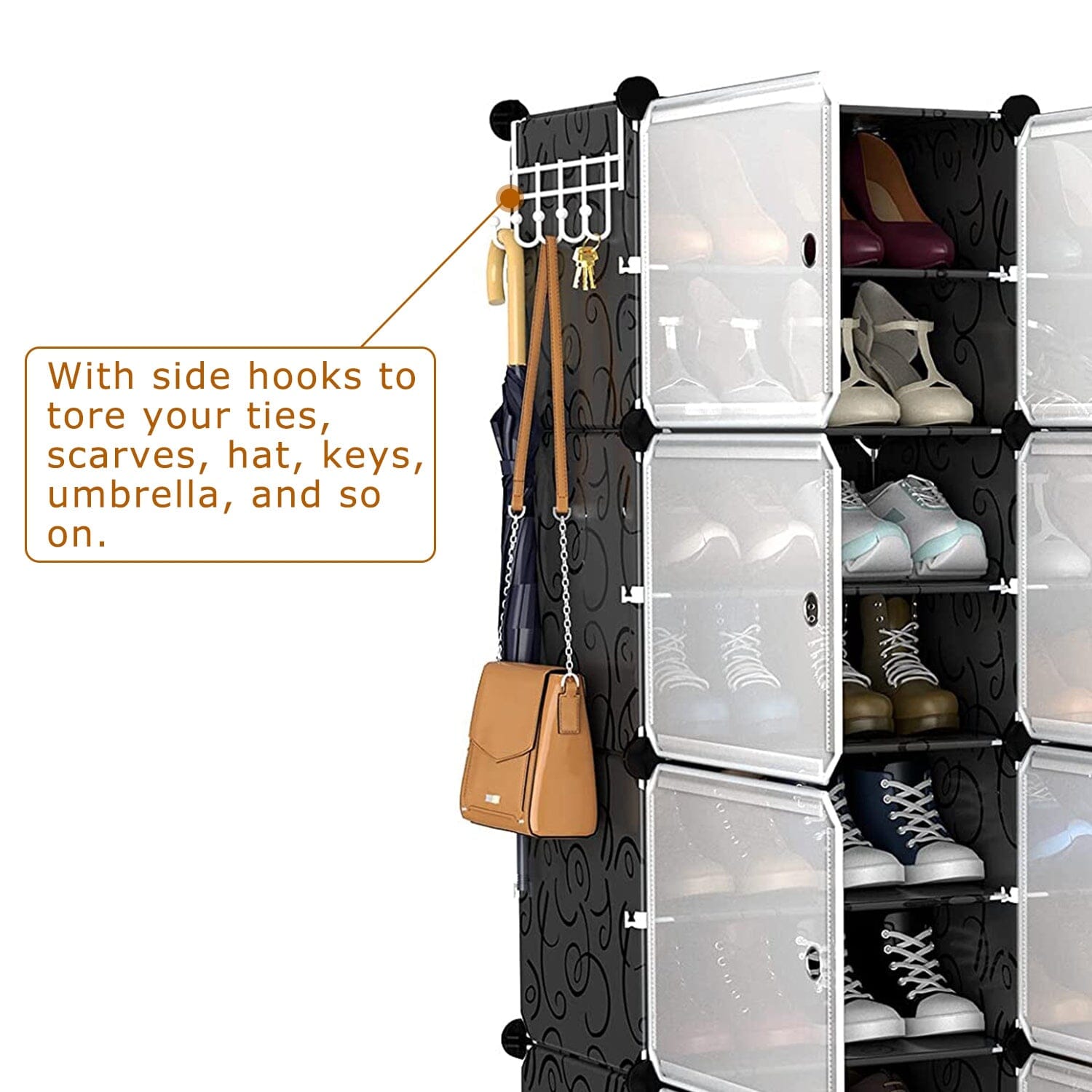 Shoe Rack Organizer with Transparent Doors Fashionable For Sale