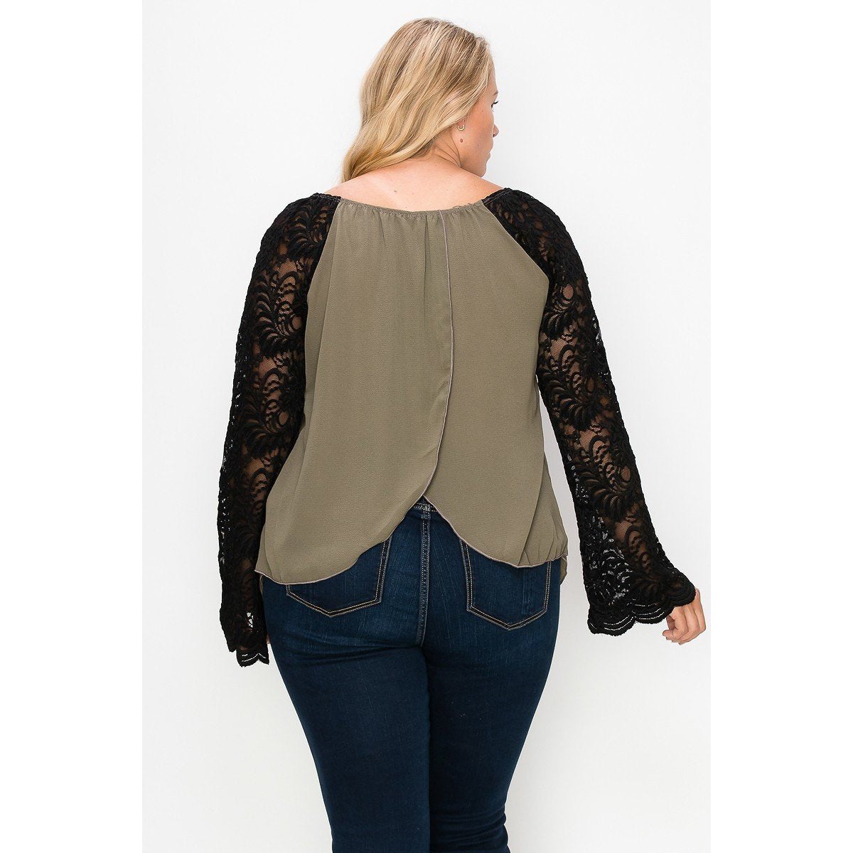 Solid Top Featuring Flattering Lace Bell Sleeves Factory Outlet
