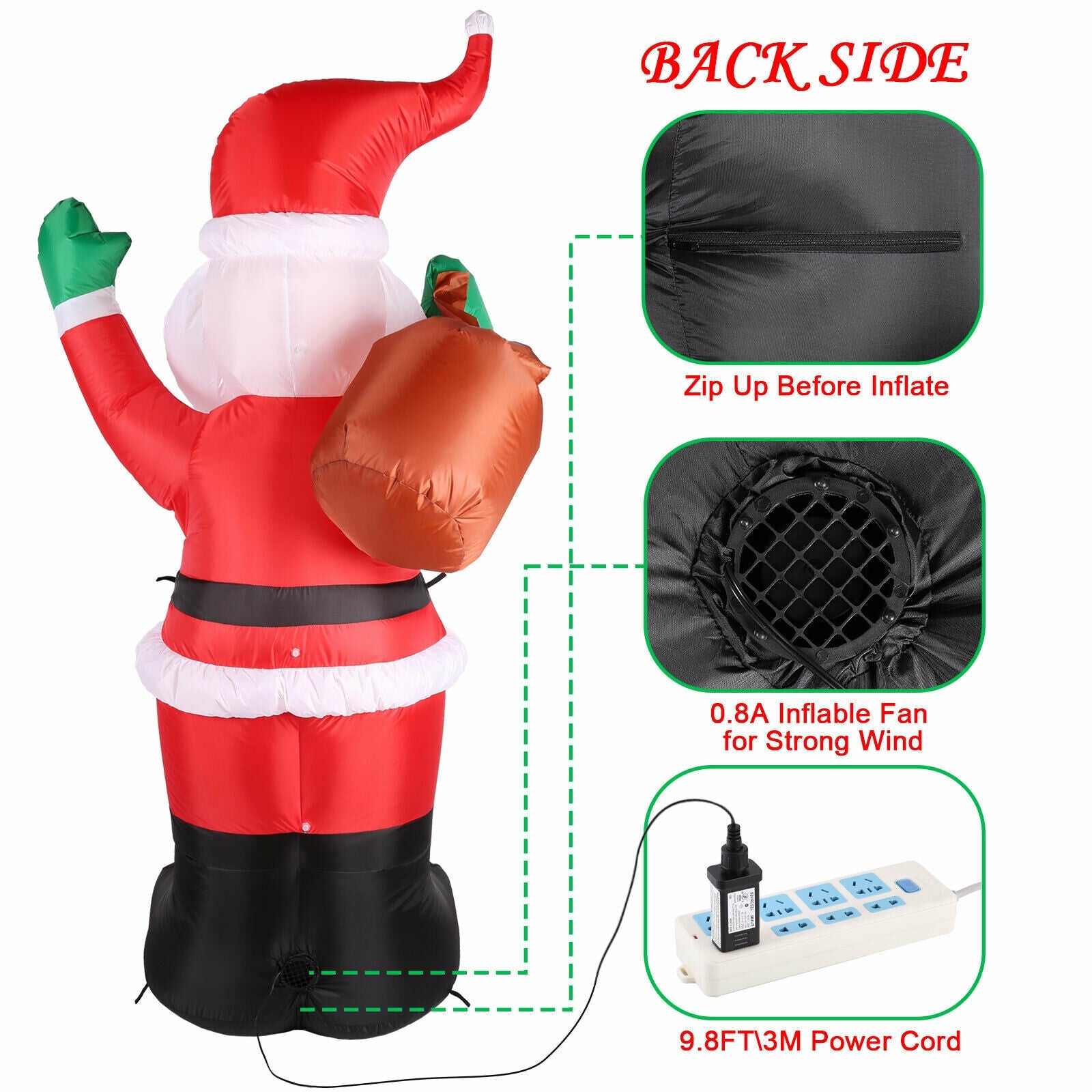 6 Ft. Santa Claus Inflatable Outdoor Decoration Wholesale Pice For Sale