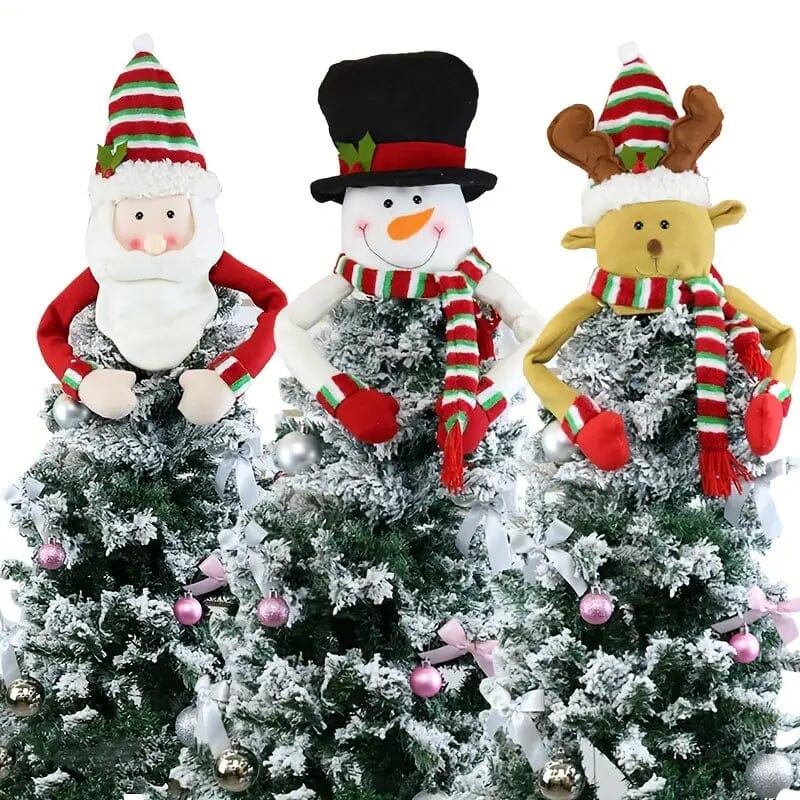 Traditional Wool Festive Christmas Tree Top Star and Snowman Decoration Top Quality For Sale