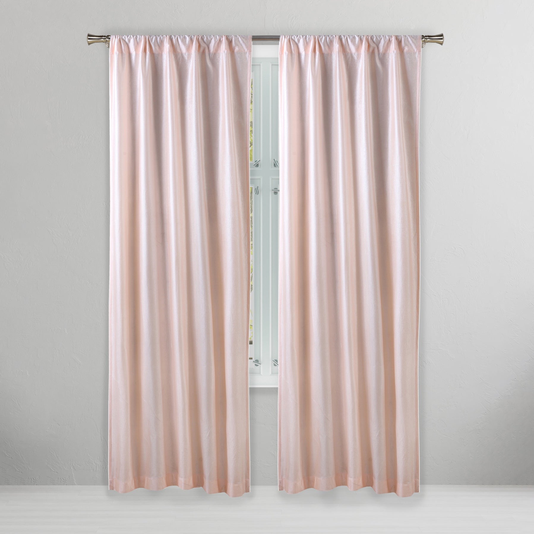 Set of 2: Embossed Crinkie Semi-Sheer Window Curtain Pair Panel For Cheap Pice