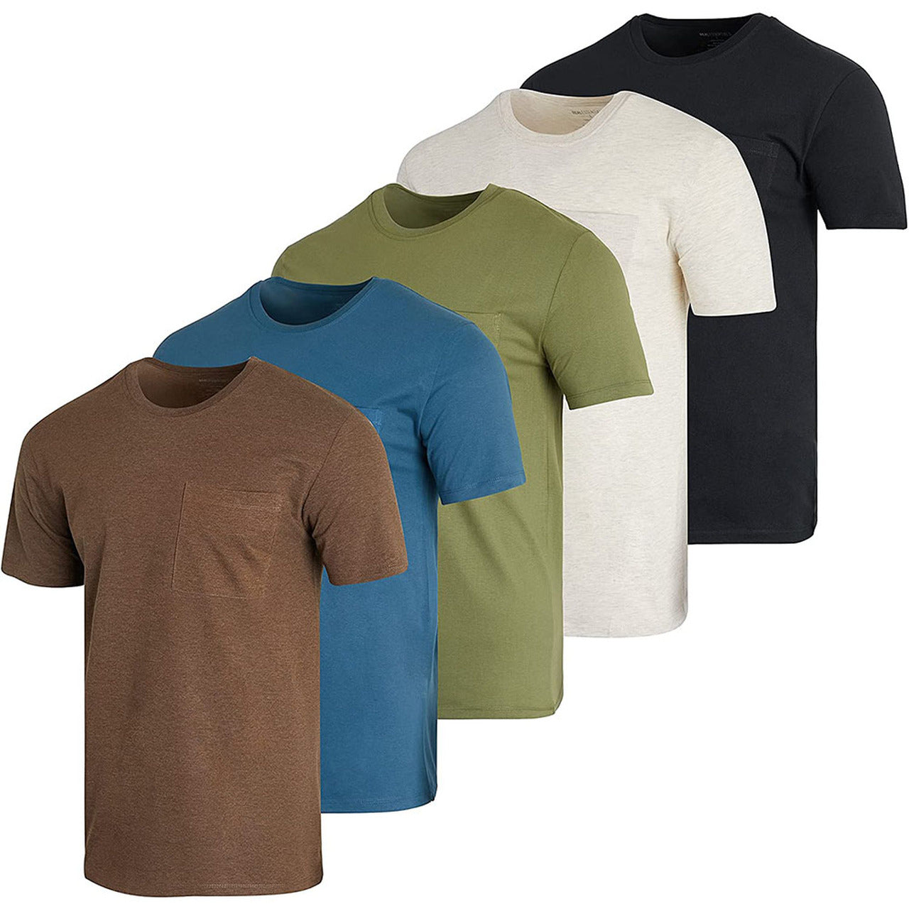 5-Pack: Men's Cotton Crew Neck Pocket T-Shirts Free Shipping Best Seller