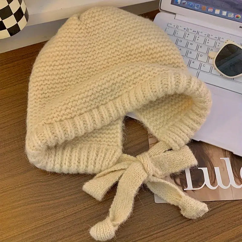 Winter Wool Knitted Hat Unisex Winter Striped Beanie with Ear Flaps Genuine Online