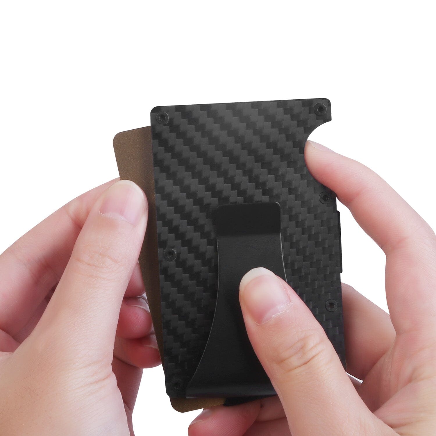 Credit Card Holder with Cash Clip Carbon Fiber RFID Blocking Scan for Men 2025 Cheap Online