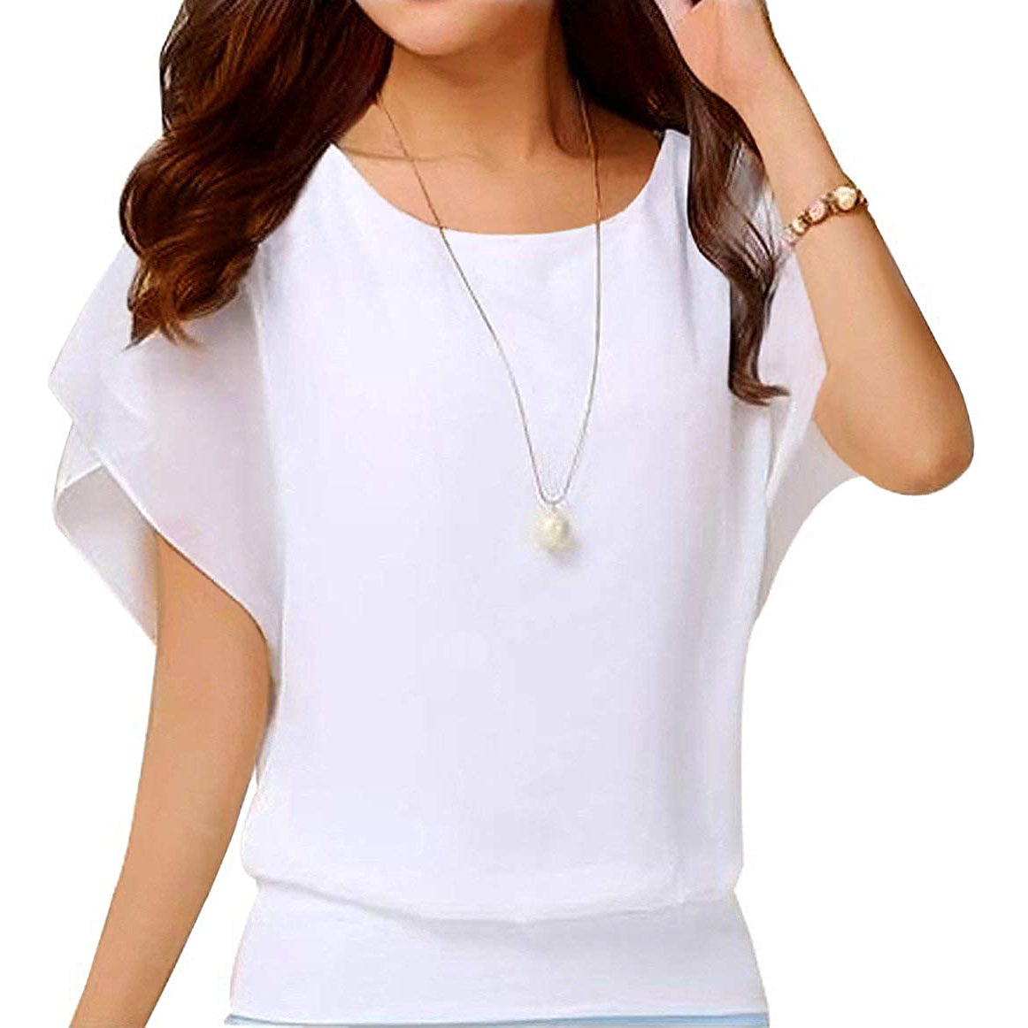 Women's Loose Casual Short Sleeve Chiffon Top T-Shirt Blouse Clearance Buy