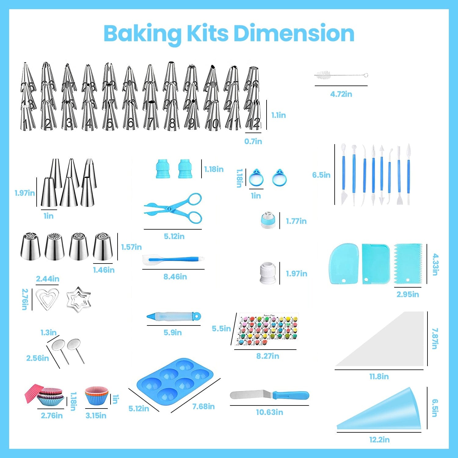 236-Pieces: Cake Decorating Kit Baking Tool with Piping Tips Couplers Cheap Sale Best Wholesale