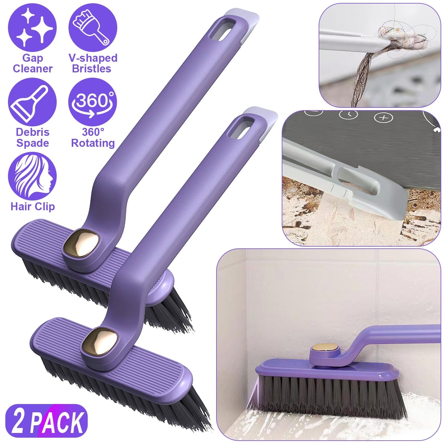 2-Pack: Crevice Cleaning Brush Stiff Bristle Brush Gap Cleaner Sale 2025 Unisex