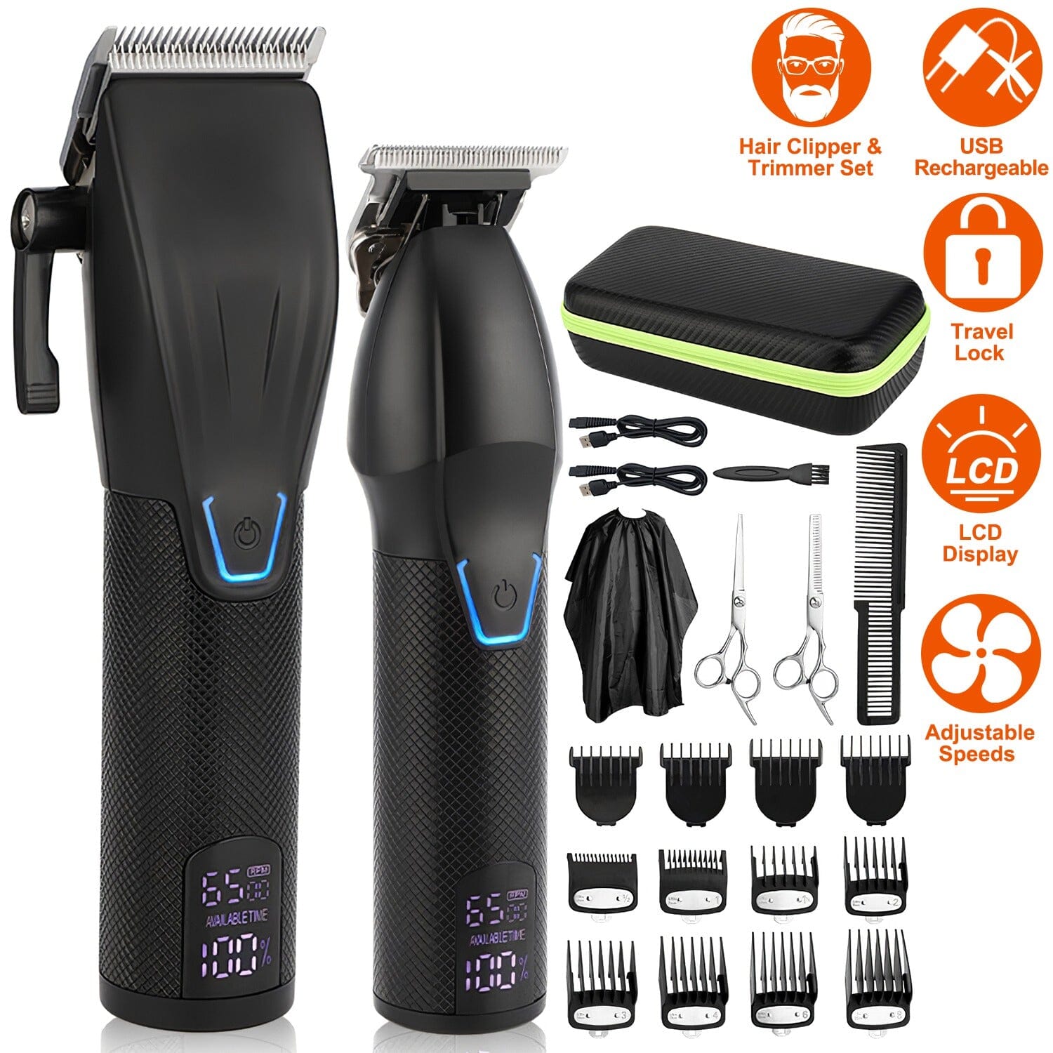 Men Electric Barber Clipper Hair Cutting Combo Set T Outliner Shaver Trimmers Classic For Sale