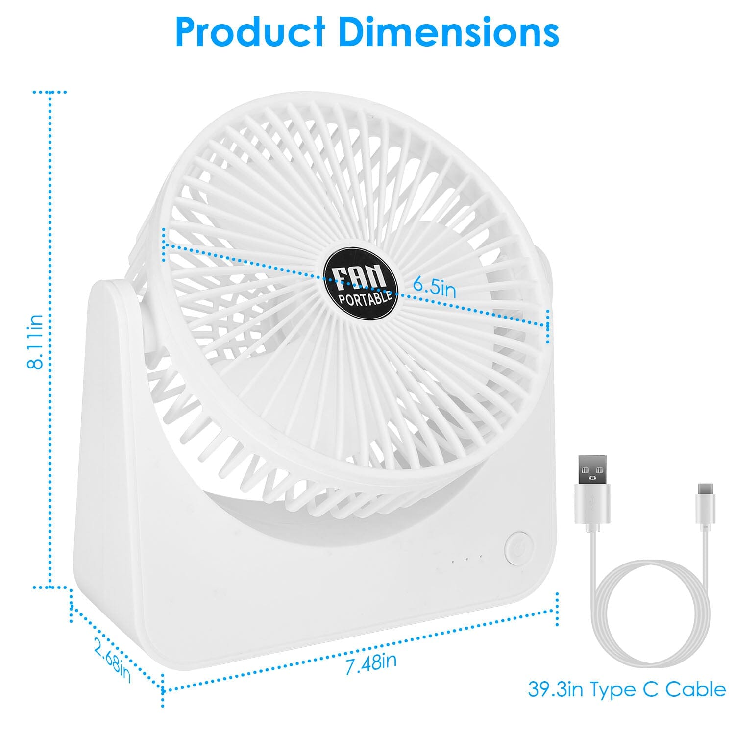 6.5 Desk Fan USB Powered 3 Speeds Shop For Online