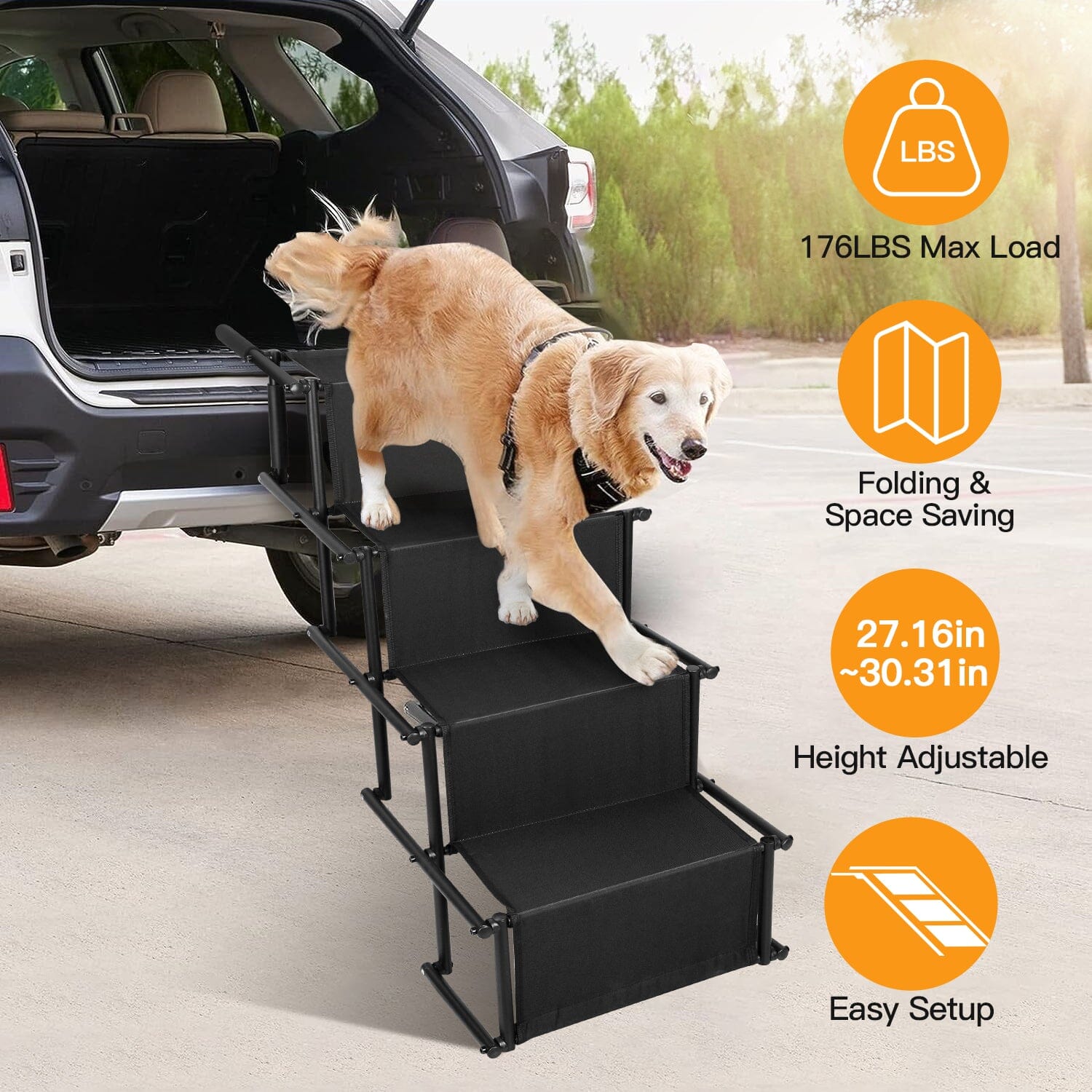 Foldable Dog Ramp 4 Step Collapsible Non Slip Stairs Discount Wholesale