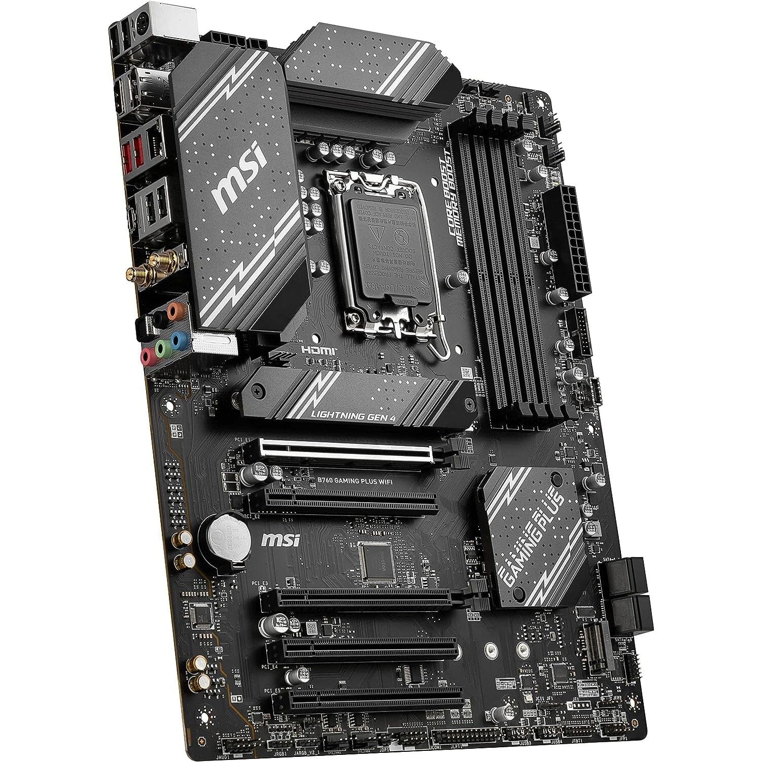MSI B760 Gaming Plus WiFi Gaming Motherboard (Supports 12th/13th Gen Intel Processors, LGA 1700, DDR5, PCIe 4.0, M.2, 2.5Gbps LAN, USB 3.2 Gen2, Wi-Fi 6E, ATX) (Refurbished) Explore Cheap Pice
