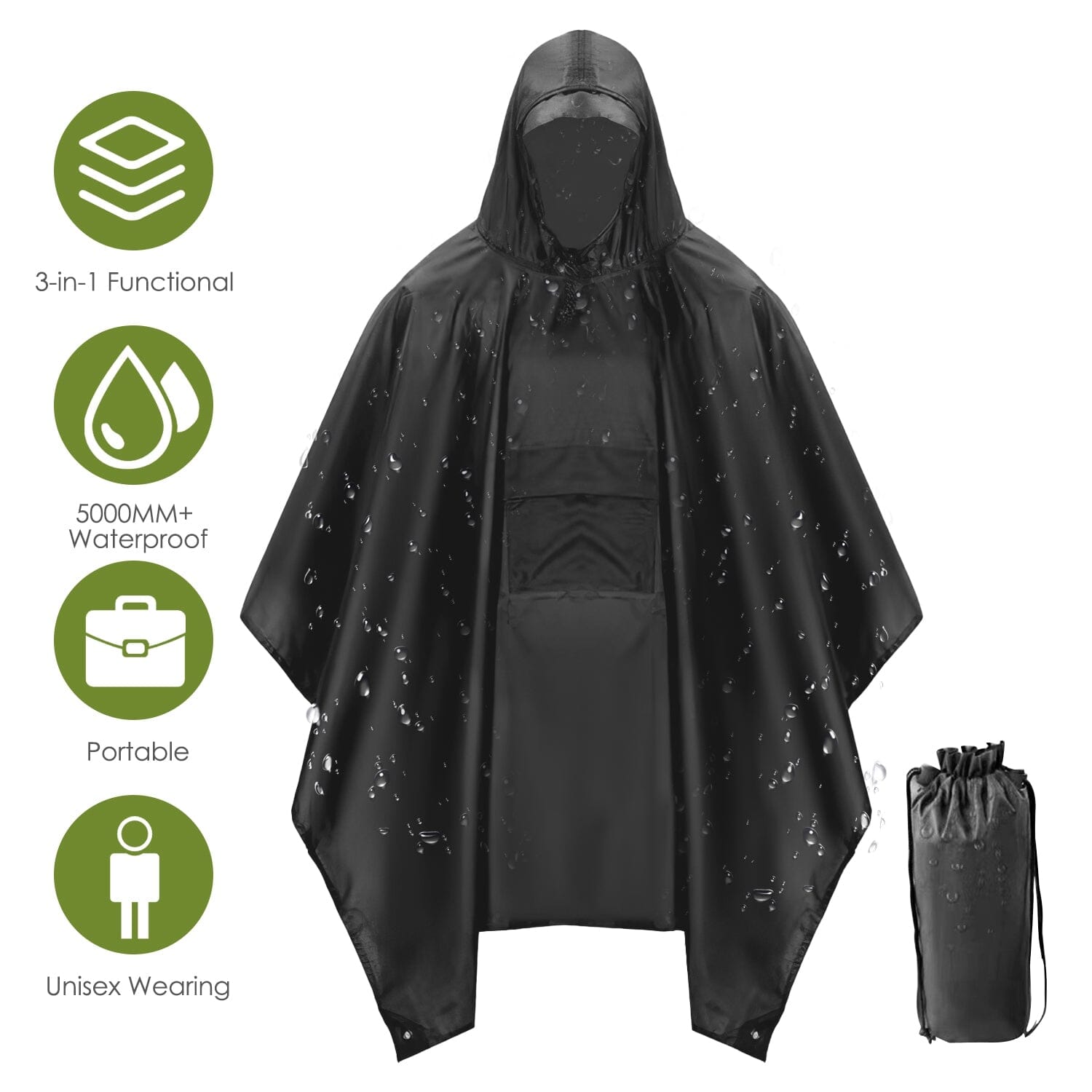 Unisex Hooded Rain Poncho with Pocket Cheapest Pice Online