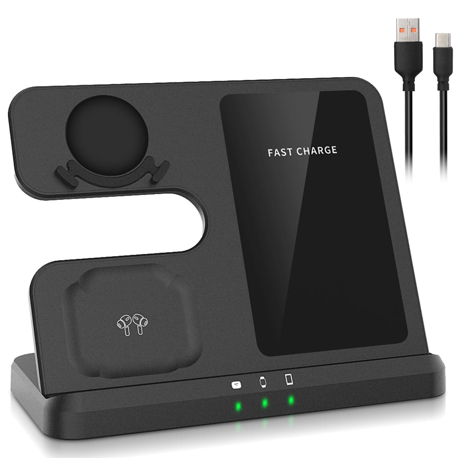 3-in-1 Fast Wireless Charger for Qi-enable Phones, Earphones and Watches Free Shipping Low Cost