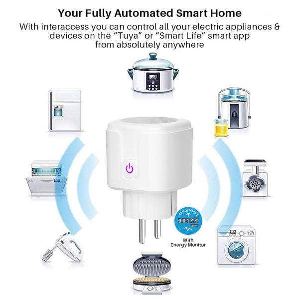 Smart Plug WiFi Socket Power Monitor Timing Function Tuya SmartLife APP Control Works With Alexa Google Assistant Cheap Footlocker Finishline