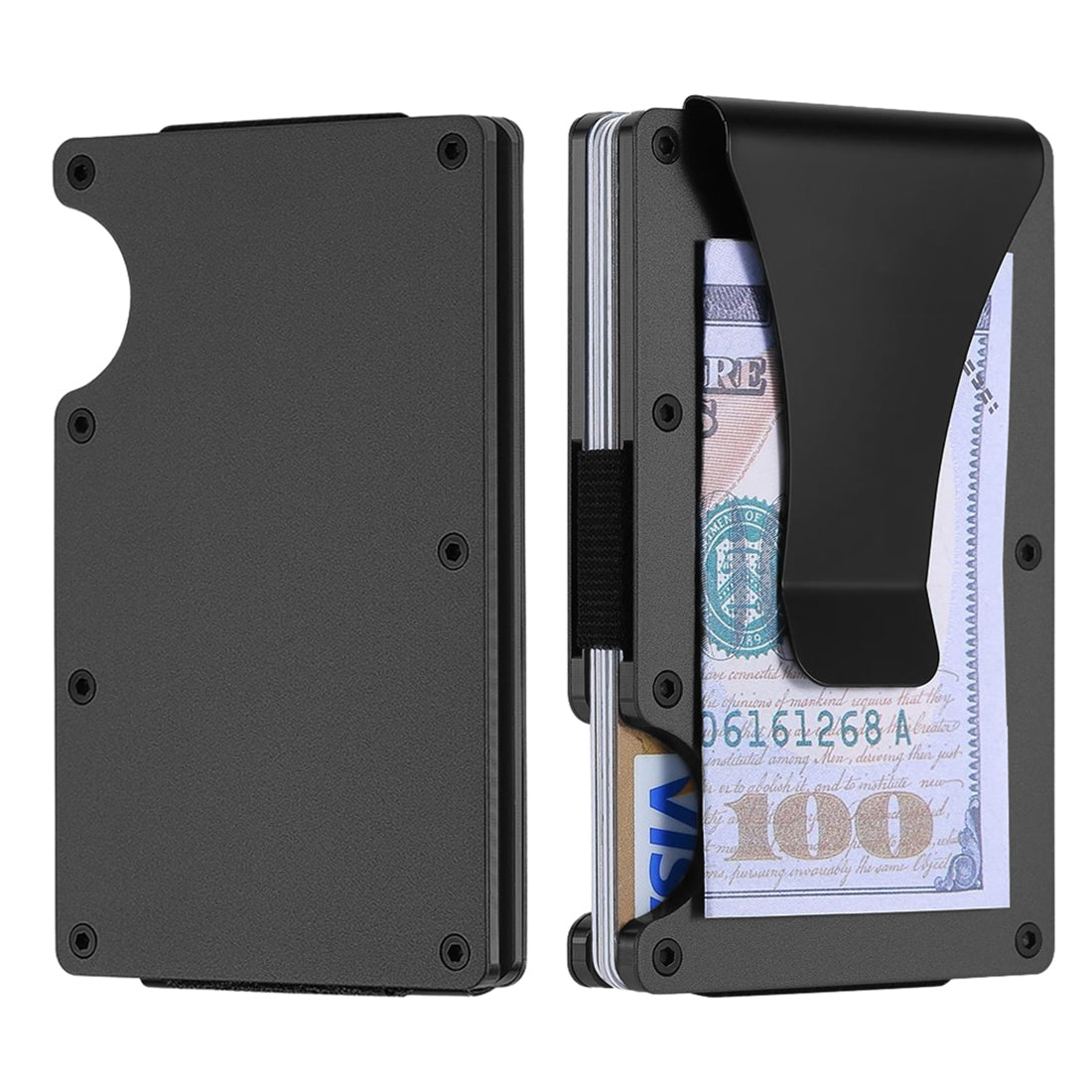 RFID Blocking Minimalist Scratch Resistant Slim Credit Card Holder Wallet with Easily Removable Money Clip Low Pice Fee Shipping For Sale