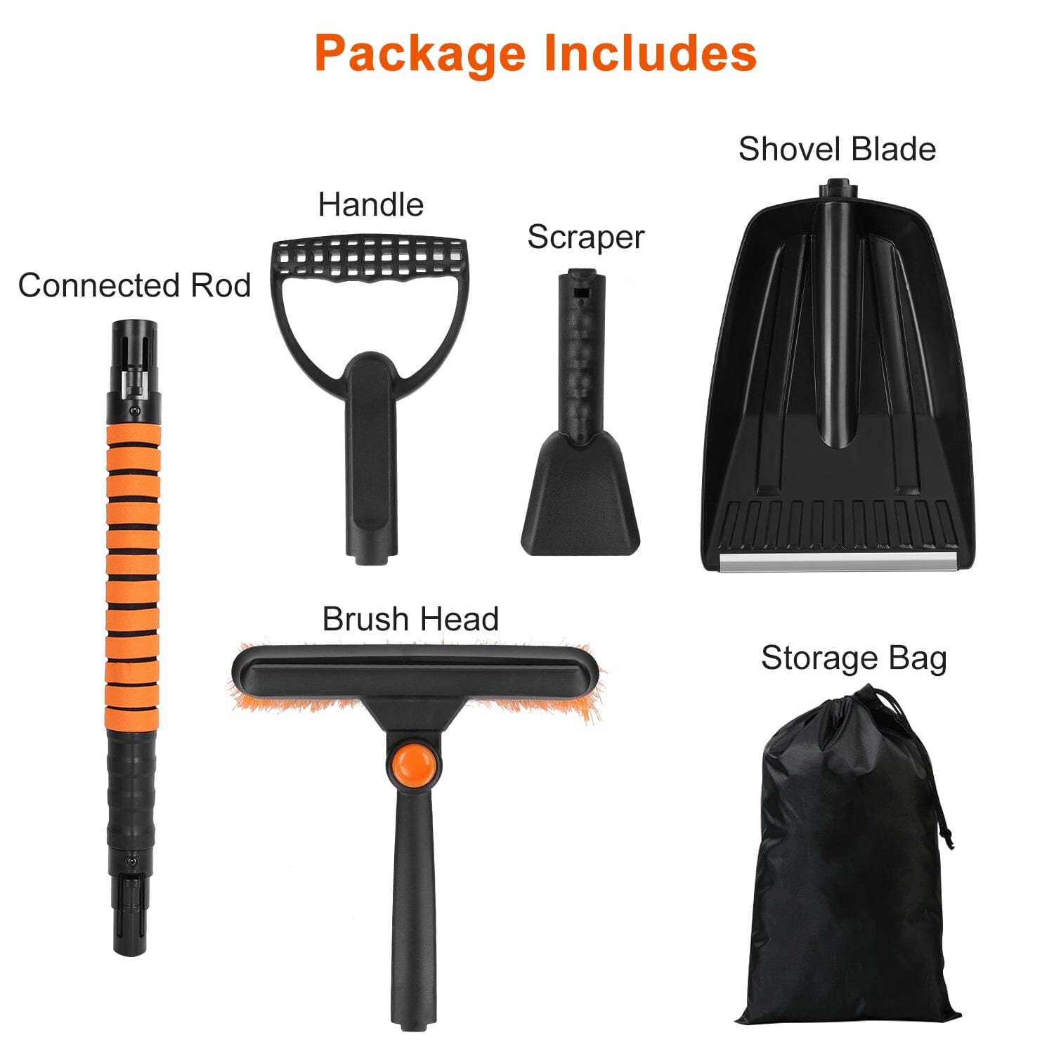 5-in-1 Detachable 180° Adjustable Ice Scraper Snow Shovel Clearance Discounts