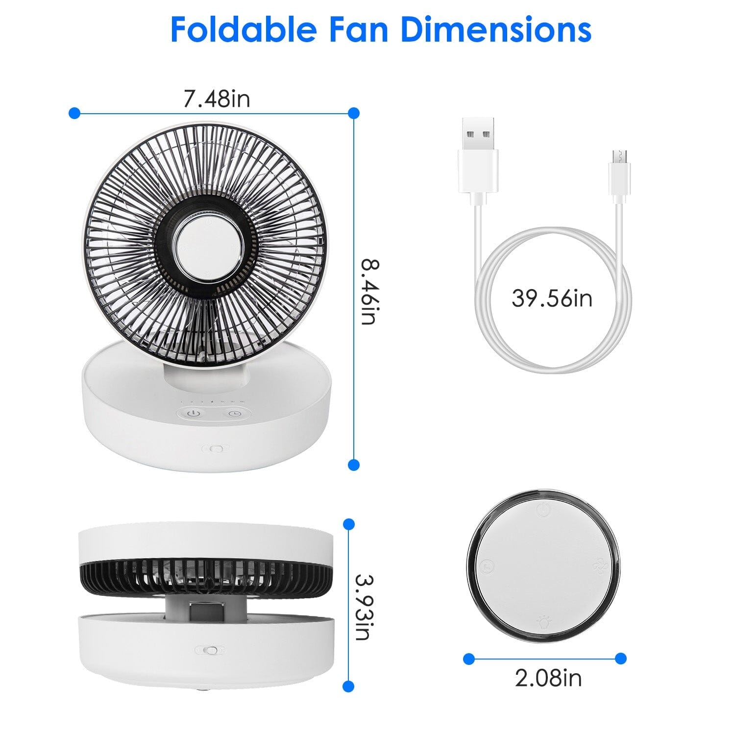 Foldable Rechargeable LED Desk Fan Wall Mounted with Magnetic Remote Sale 100% Guaranteed