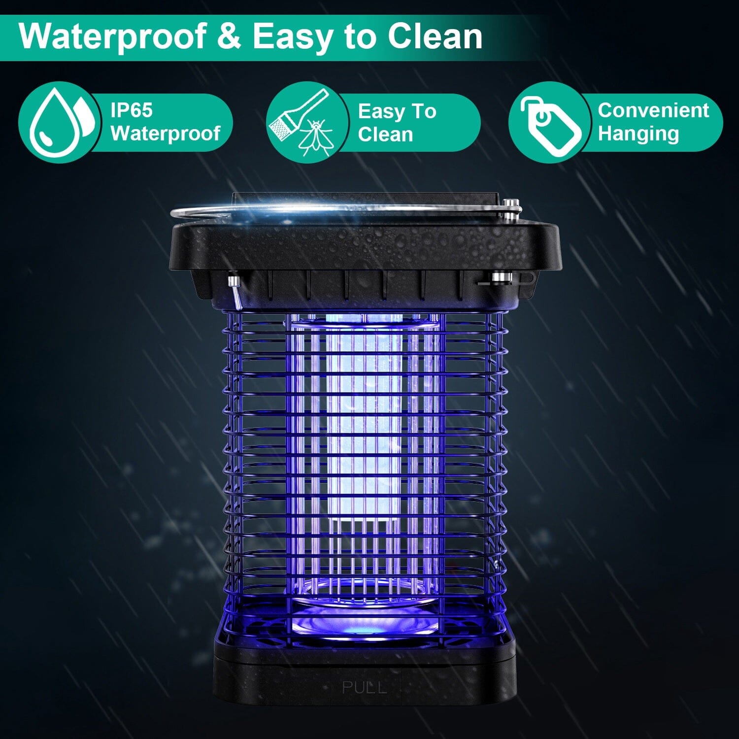 Electric Solar Powered Bug Zapper Lamp IP65 Waterproof for Indoor and Outdoor With Credit Card Free Shipping