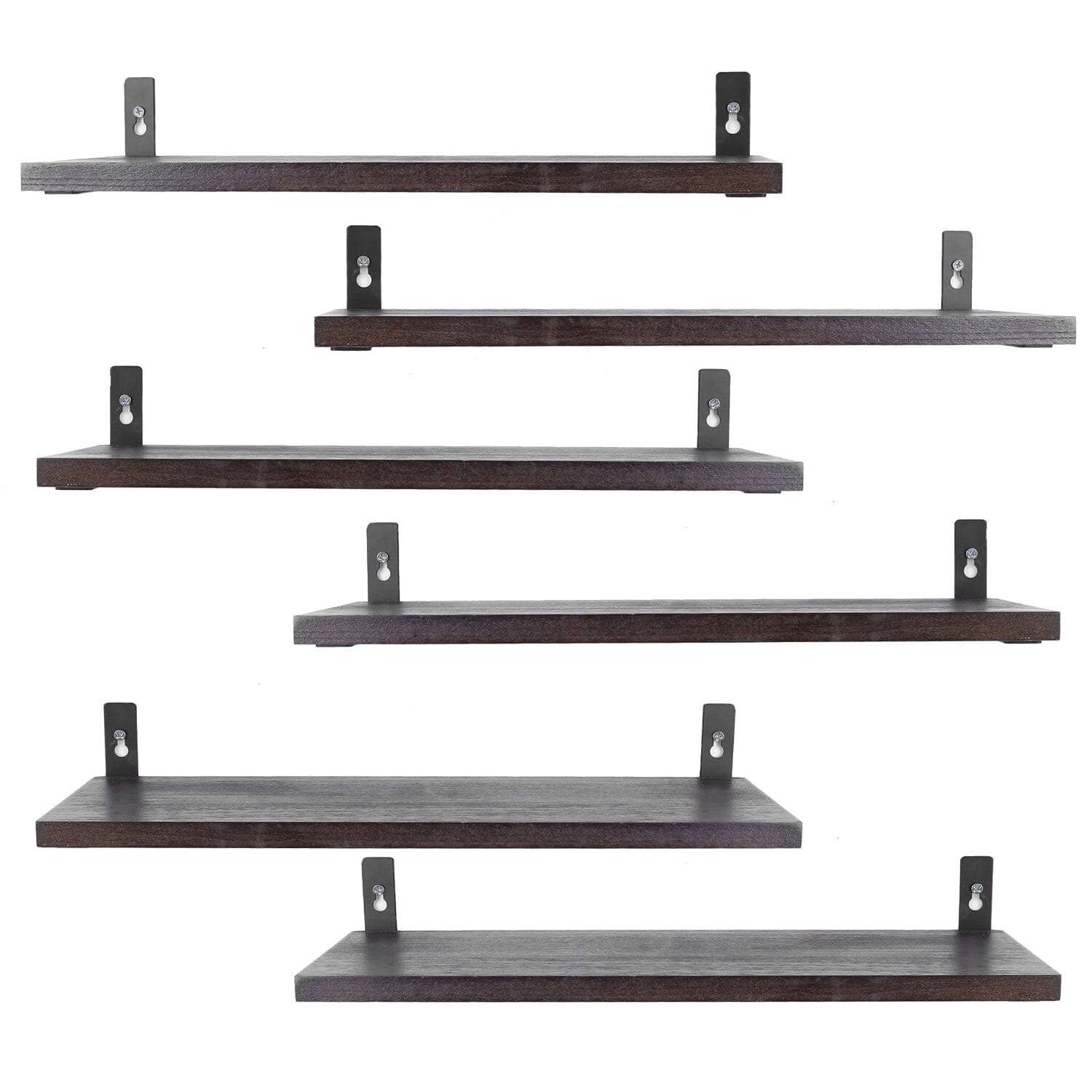 6-Piece Set: Wall Mounted Shelve Wood Storage Metal Bracket Display Free Shipping Exclusive