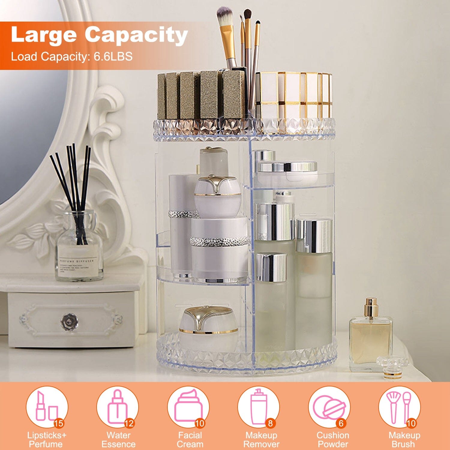 360° Rotating Make Up Organizer 2025 New Cheap Pice