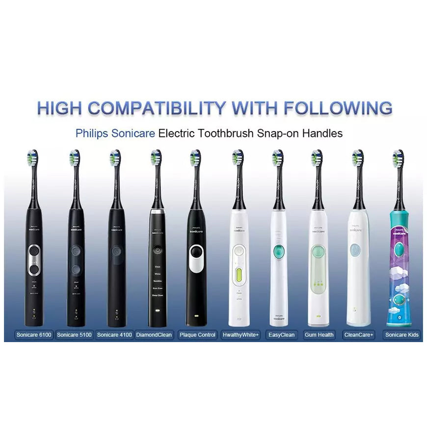 8-Pack: Black Replacement Electric Toothbrush Heads for Philips Sonicare Sale Pick A Best