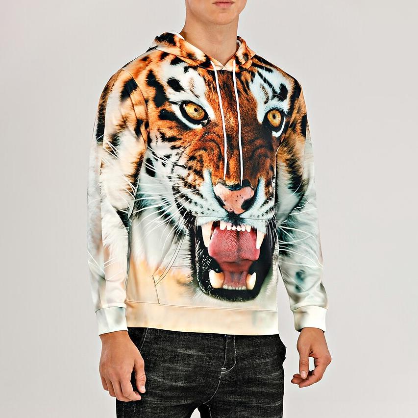 Men's Animal Patterned 3D Tiger Hoodie Really Cheap Shoes Online