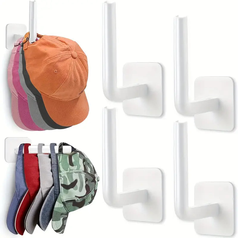 4-Pack: Wall Hat Rack, L-Shaped Storage Rack with Strong Adhesive Tumblr Online