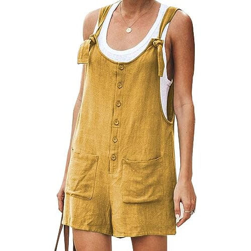 Women's Casual Summer Cotton Linen Rompers Overalls Jumpsuit Shorts Buy Cheap From China