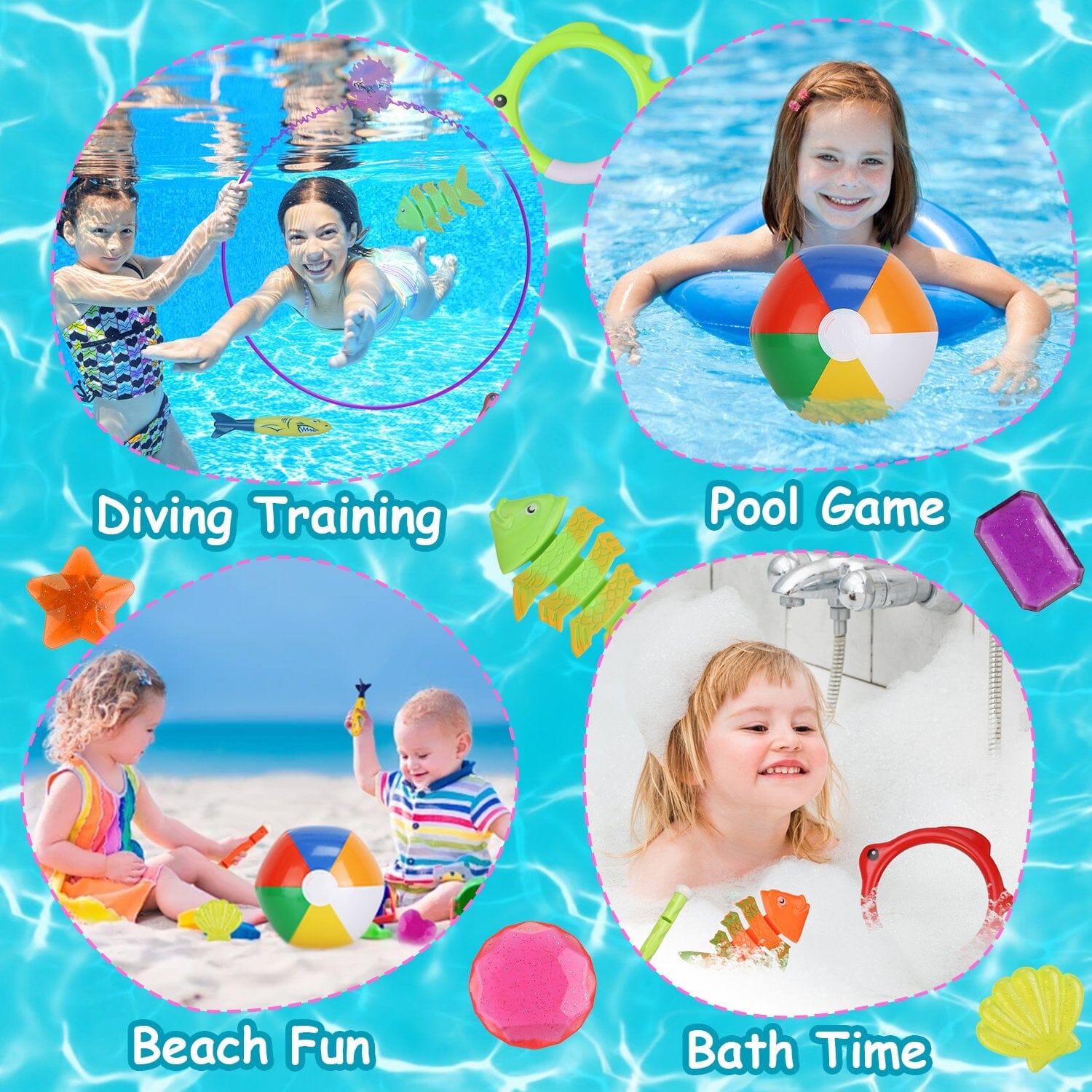 24-Pieces: Diving Toys Swimming Pool for Aged 3+ Years Old With Credit Card Online