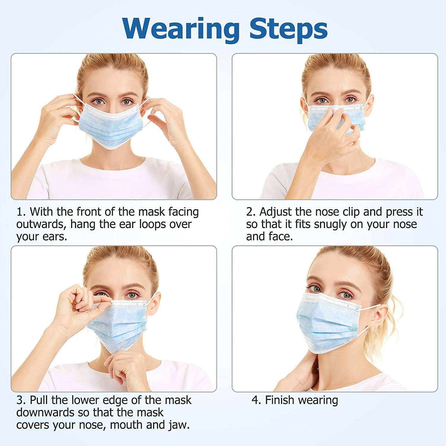 3-Ply Non-Woven Cup Dust Disposable Face Masks with Elastic Earloop Free Shipping Original