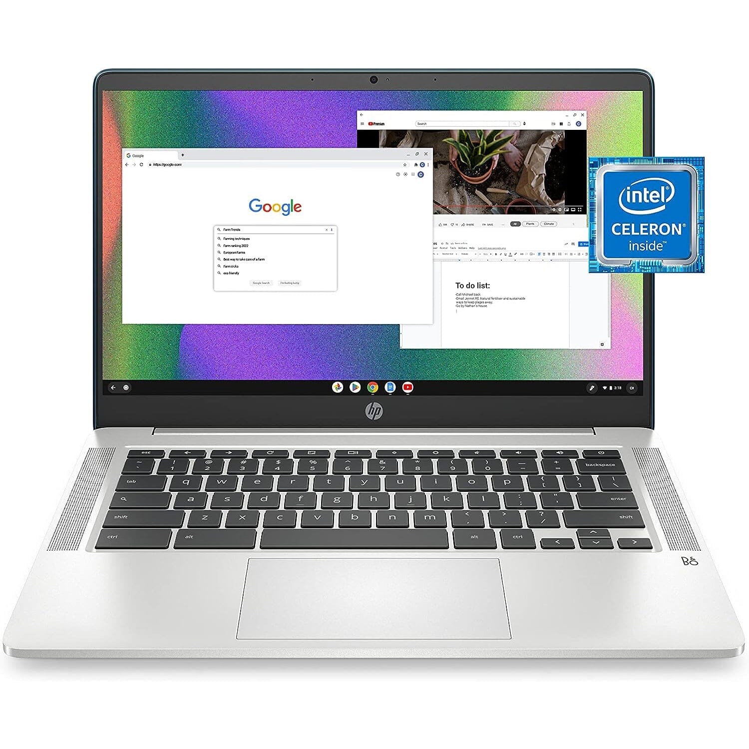 HP 14a-na0220nr, 14 HD Chromebook Intel Celeron N4120, 4GB RAM, 64GB eMMC (Refurbished) Free Shipping