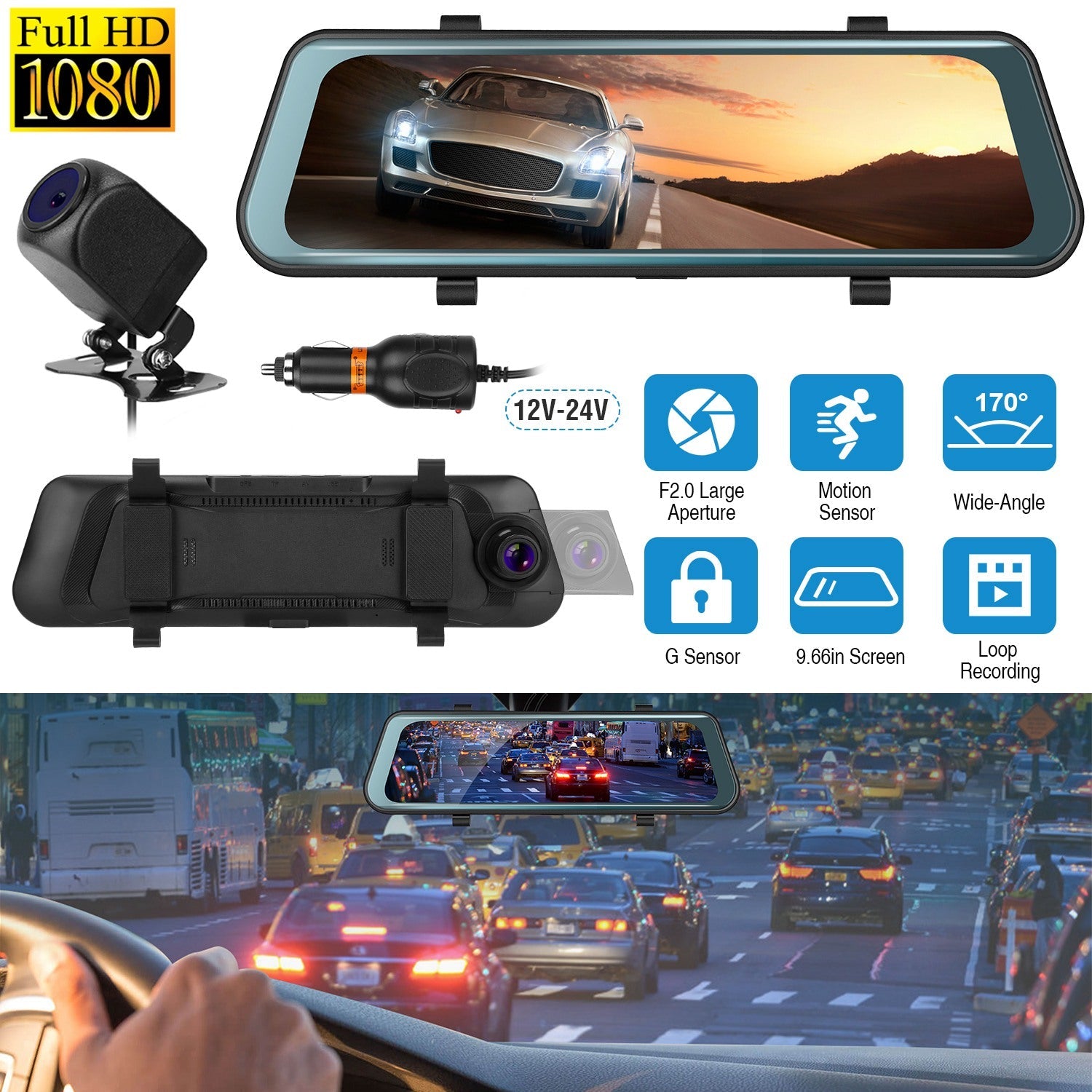 FHD 1080P Car DVR Dash Camera with G-Sensor Visa Payment For Sale