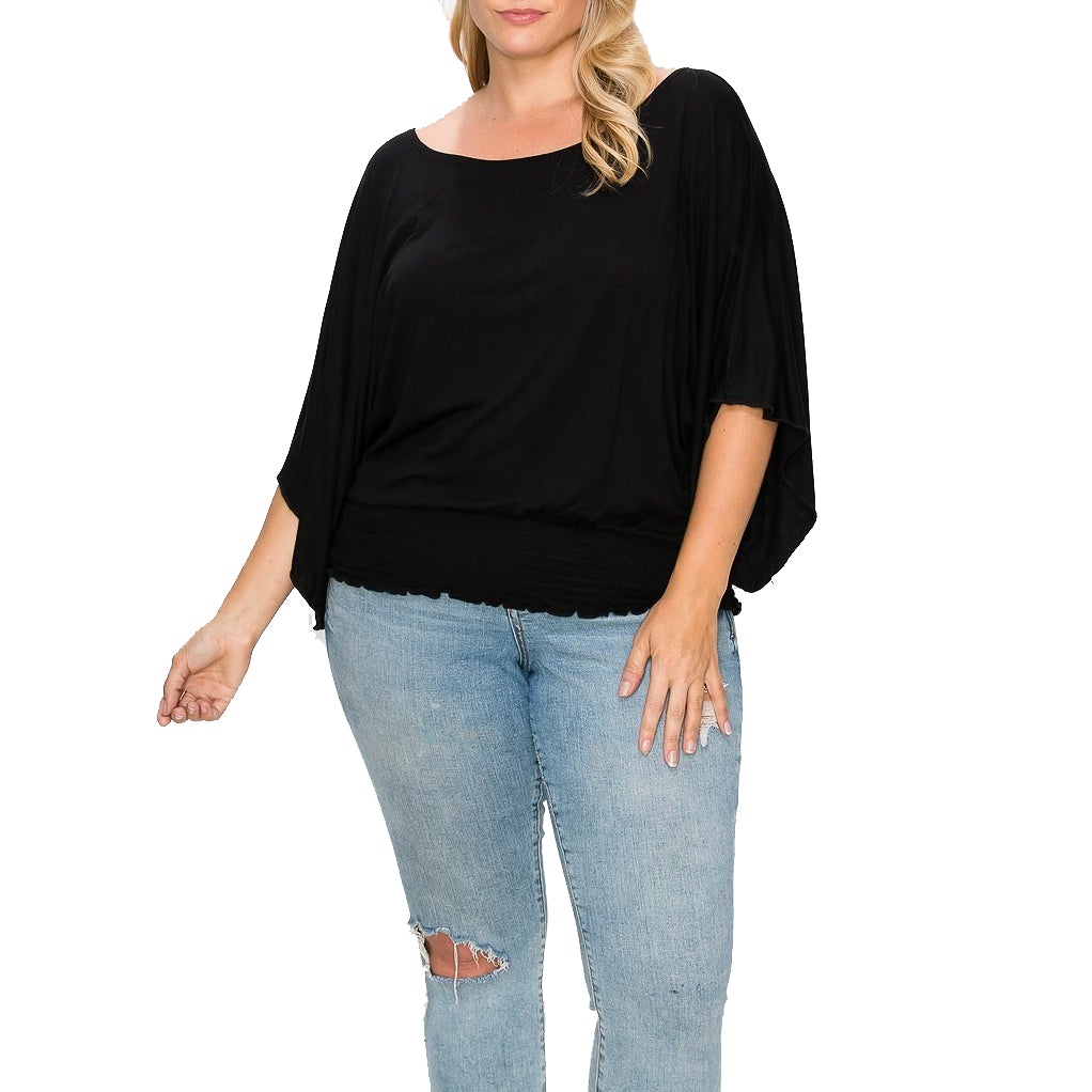 Solid Top Featuring Flattering Wide Sleeves Sale Cheap Online