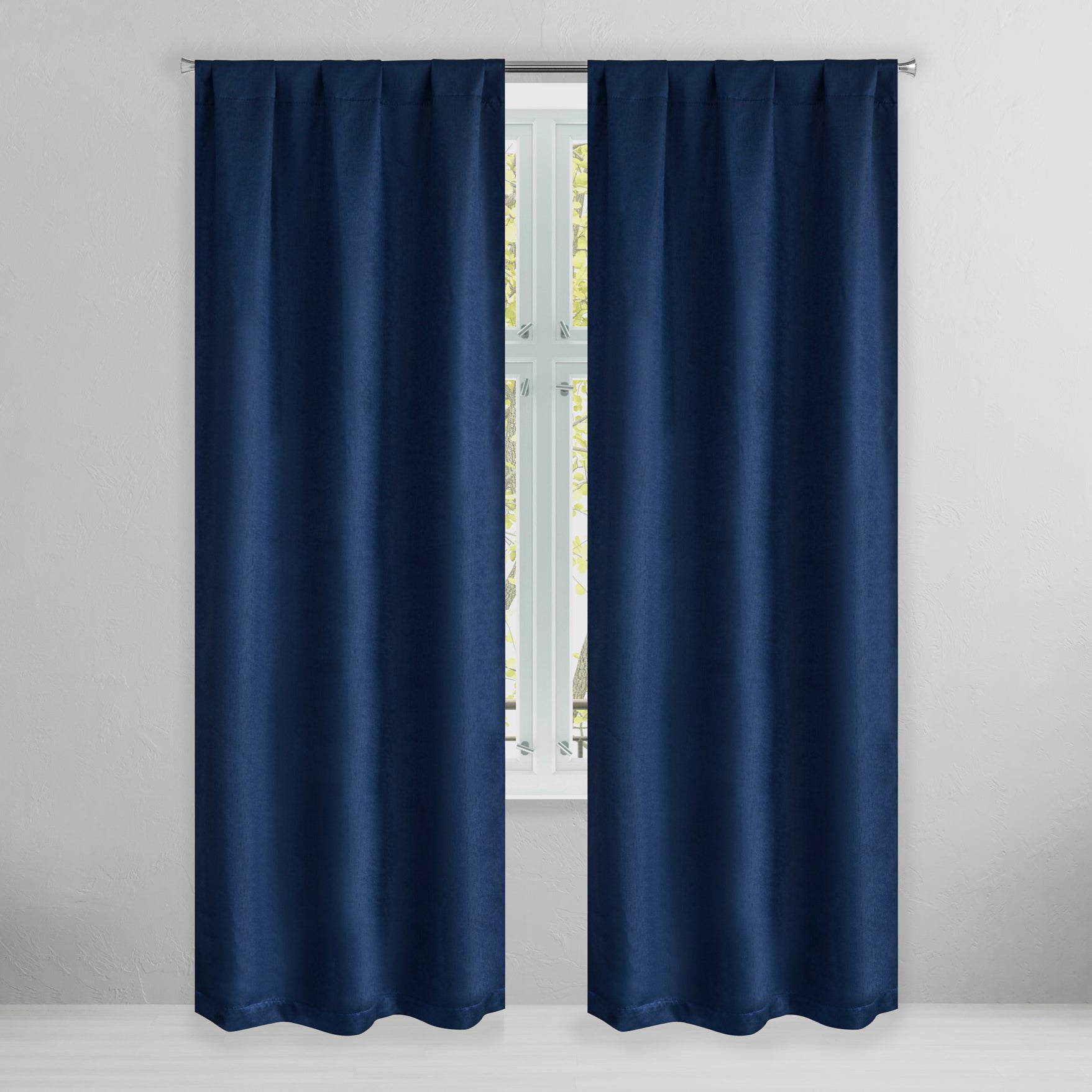 Set of 2: Brushed Textured Blackout Thermal Window Curtain Pair Panel Cheap Discount Sale