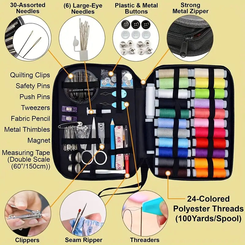 Sewing Kit With 100 Sewing Supplies And Accessories - 24-Color Threads Perfect Sale Online