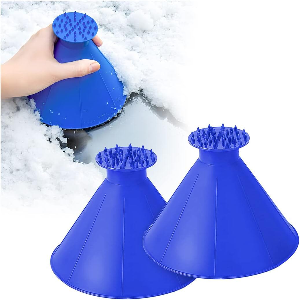 2-Pack: Magical Ice Scrapers, Funnel Snow Scrape for Car Windshield, Round Frost Removal Cleaning Tool, Winter Automotive Exterior Accessories Low Pice Sale Online