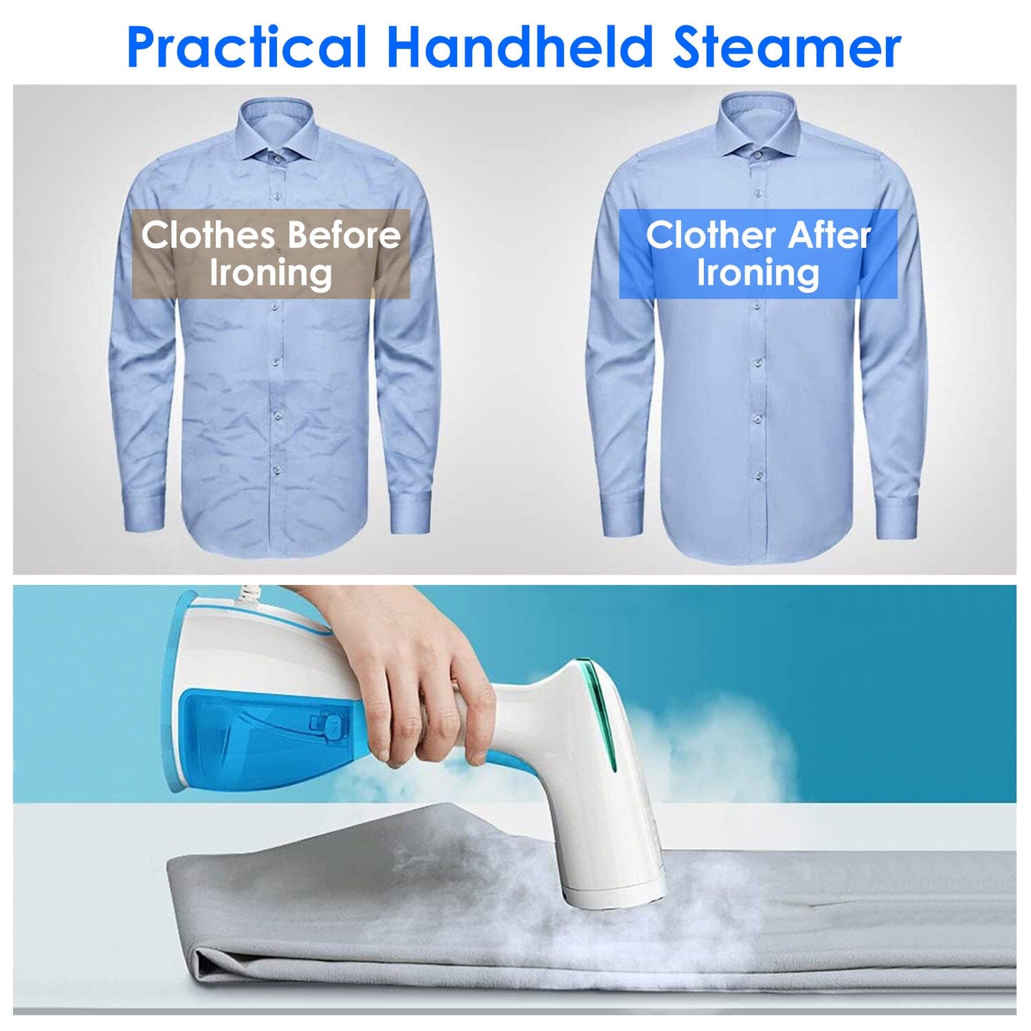 1500W Portable Handheld Clothes Steamer with 2 Brush Cheap Sale Collections