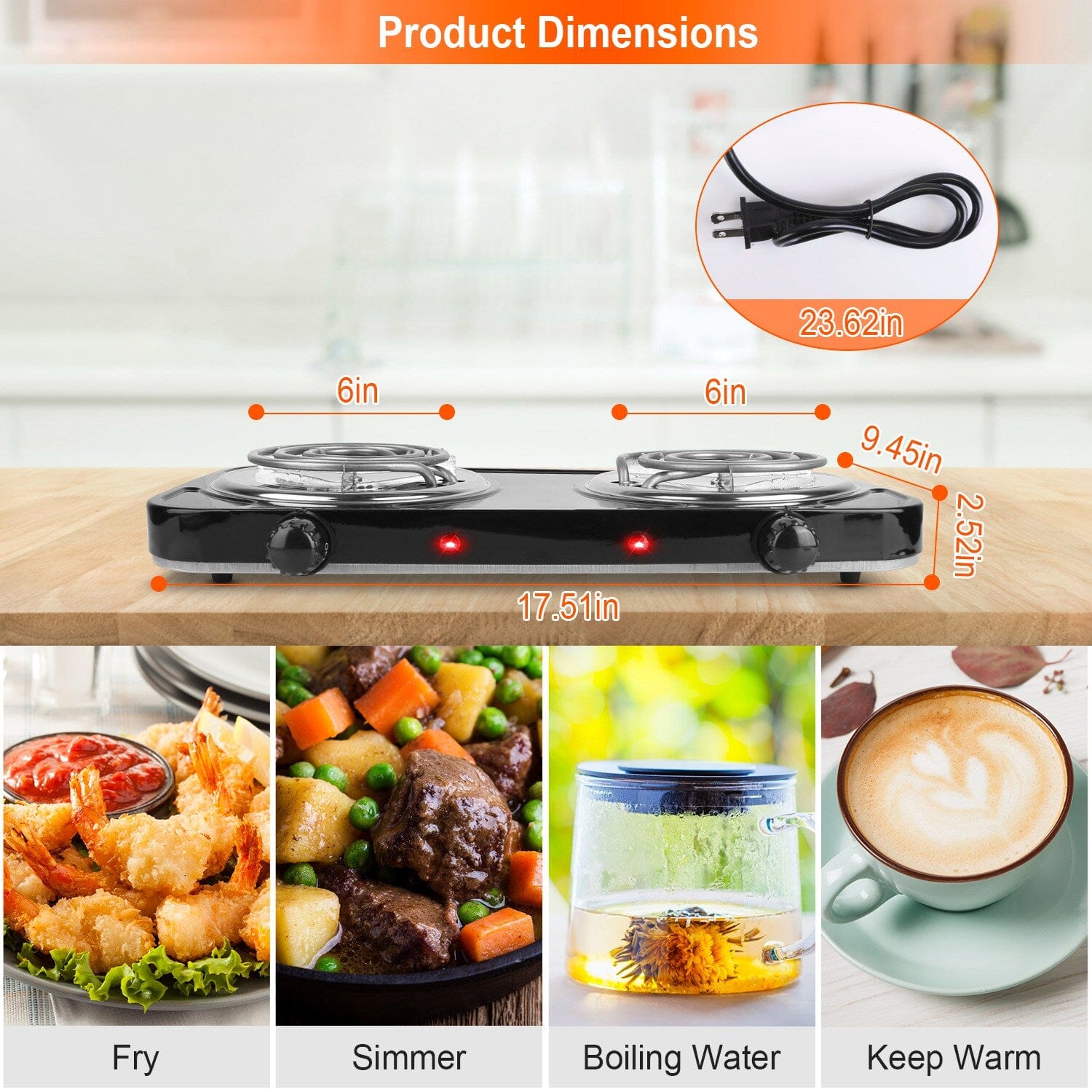 Portable Coil Heating Hot Plate Stove Countertop Manchester Great Sale Online