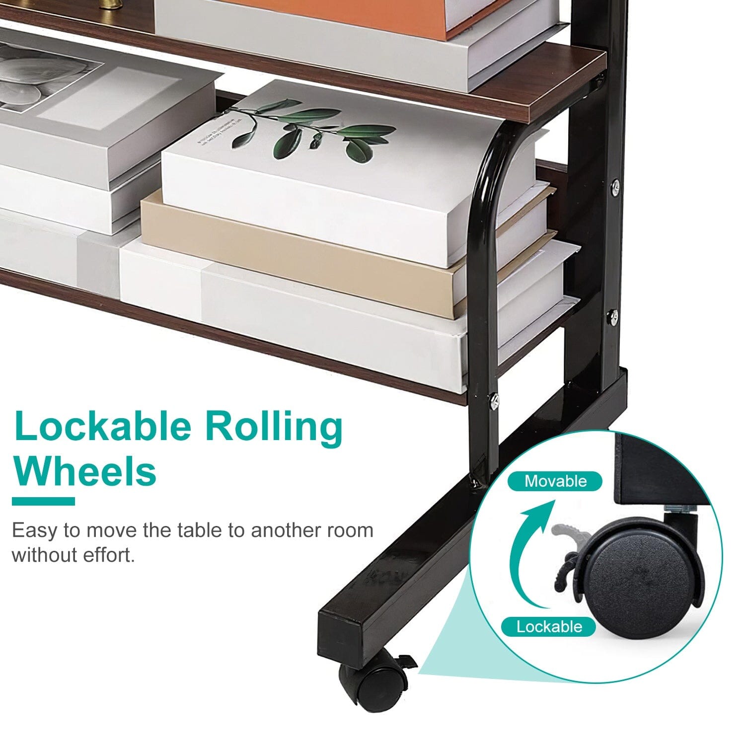 3-Tier Height Adjustable Laptop Desk with Rolling Wheels Cheapest