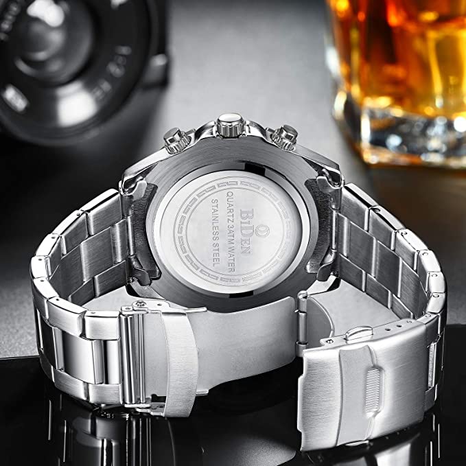 Men's Stainless Steel Watches Chronograph Clearance Free Shipping